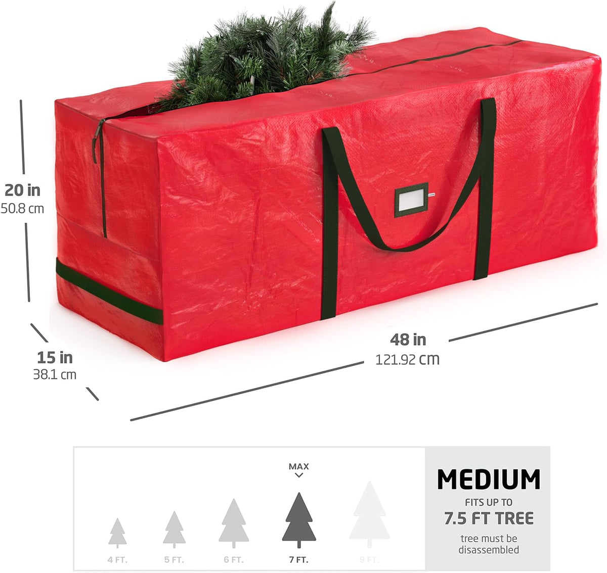 Christmas Tree Storage Bag - Fits 7.5 Ft Artificial Trees - Plastic, Waterproof Christmas Tree Bag For Storage Box