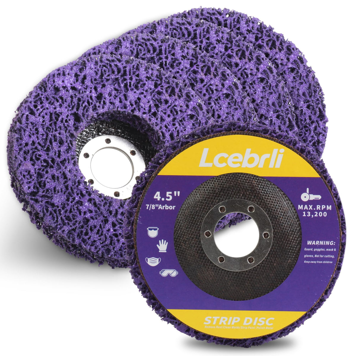 Lcebrli 5 Pack 4-1/2"x7/8" Strip Discs – Rust & Paint Remover Wheel