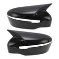 Motoforti 1 Pair ABS Mirror Cover Cap Black for Nissan Rogue 2014-2020 Ox Horn with Turn Signal Hole Side Mirror Cover