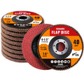 Shawya 10 Pack 40 Grit Flap Disc 4 1/2 in T29 Ceramic Grinding Wheel Disc for Metal, Wood, Stainless Steel Finishing, Angle Grinder Sanding Disc 7/8" Arbor