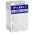 17x23x1 Air Filter MERV 8, AC Furnace Filters (4-Pack)
