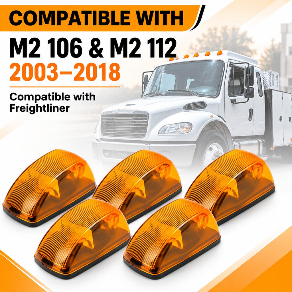 A06-40578-000 LED Cab Marker Lights, Amber 5-Pack, Fits Freightliner M2