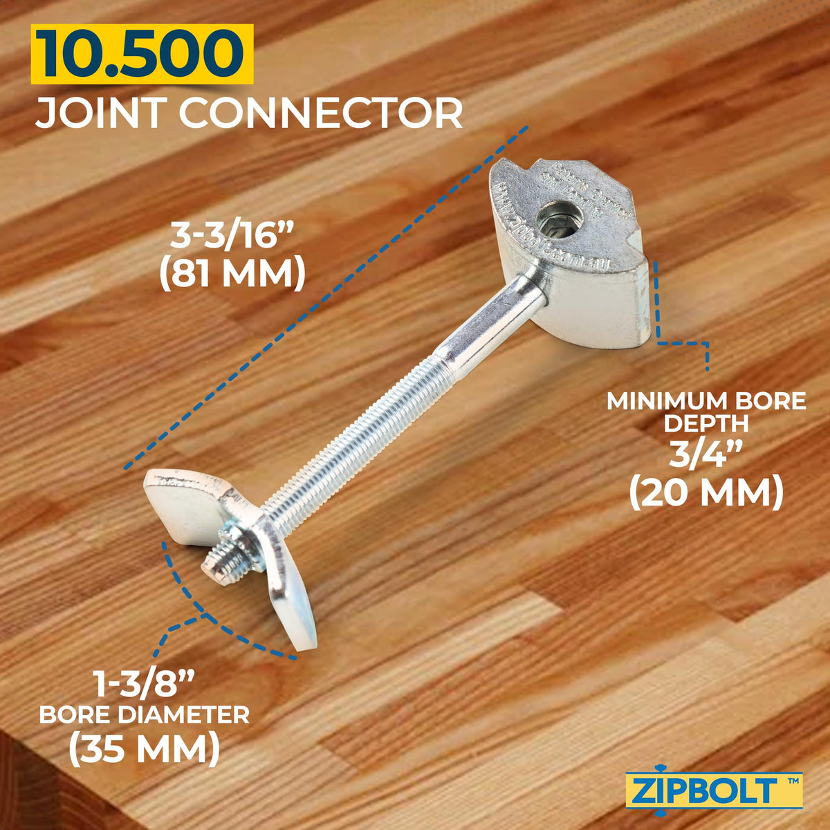 Joint Connector for Countertops and Butcher Blocks, 5 Pack, 10.500