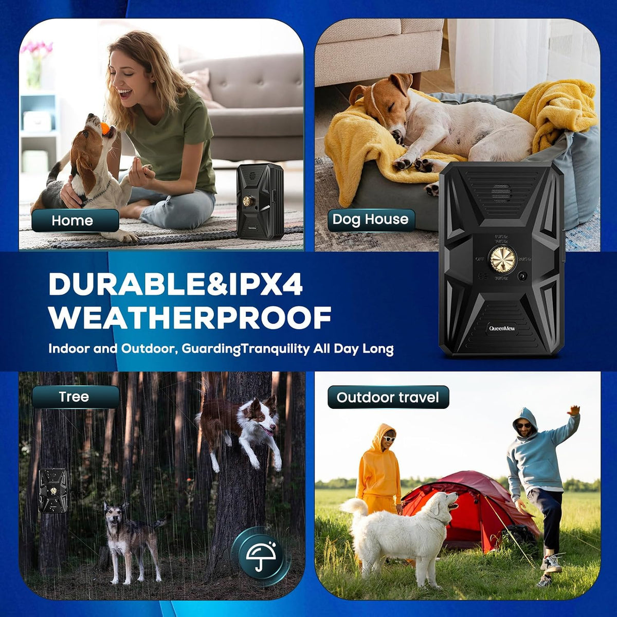 Anti Barking Devices, Auto Ultrasonic Dog Bark Deterrent Devices with 3 Modes, Rechargeable Bark Box Barking Control