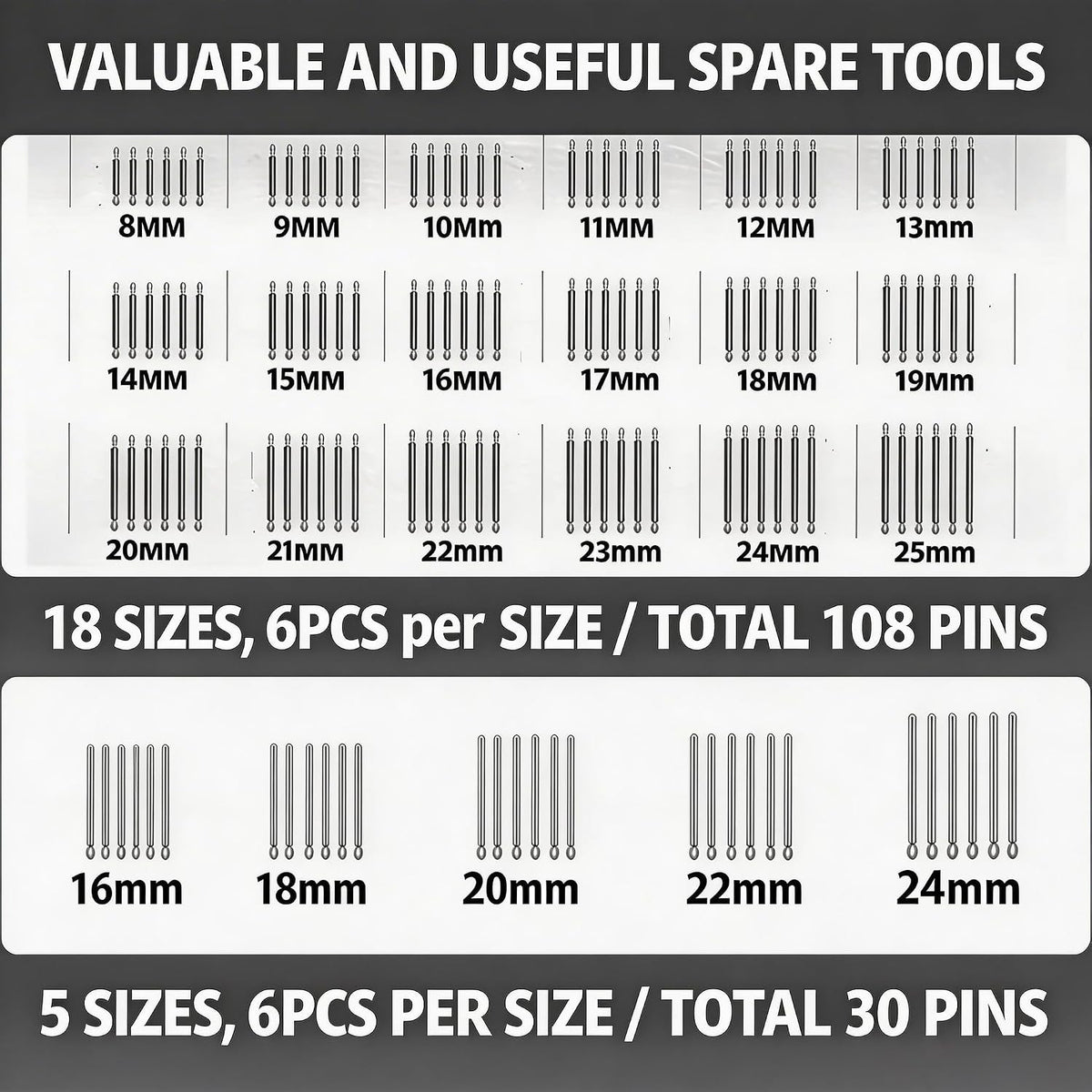 Professional Watch Repair Kit with Watch Battery Replacement Tools, Watch Link Removal Kit, Including Spring Bars