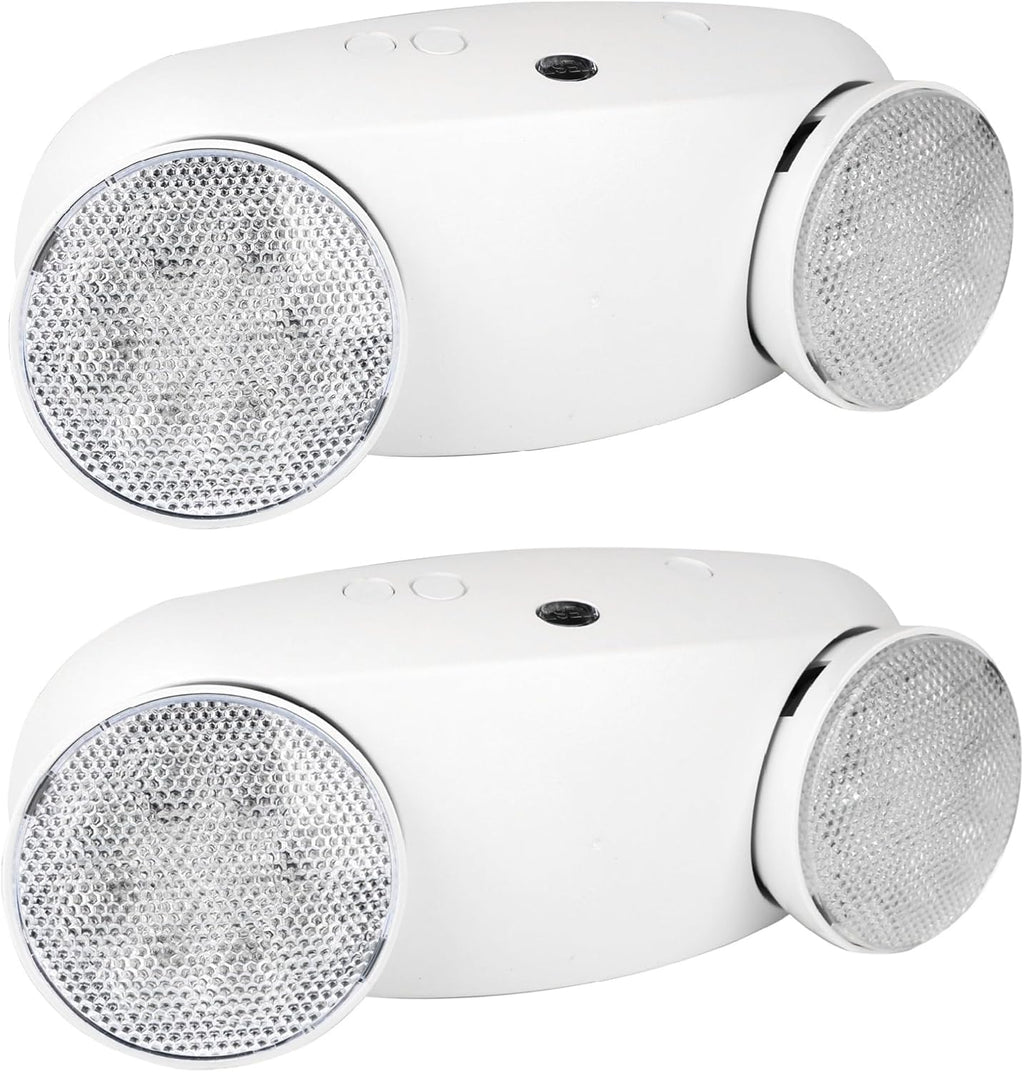 2 Pack Commercial LED Emergency Light,Battery Backup,ETL Listed