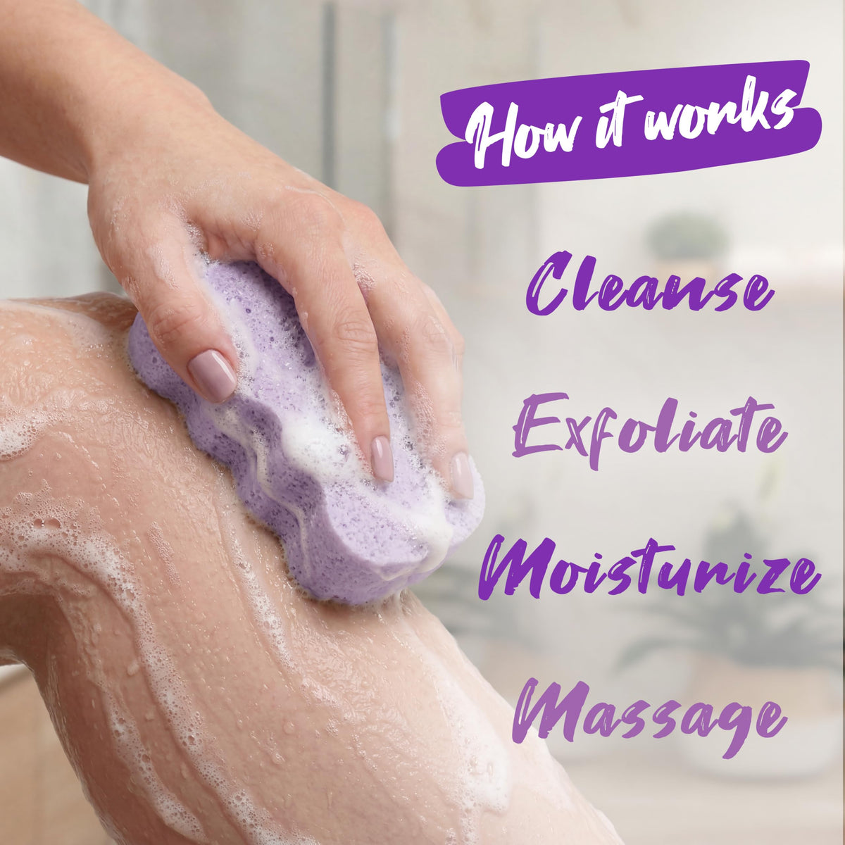 Body Wash in a 20+ Wash Sponge, Acai Berry, 3 Count