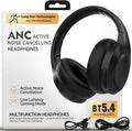Active Noise Cancelling Headphones, Bluetooth Over Ear, Hi-Fi Stereo,100H Playback Time, High-Resolution Audio, Water