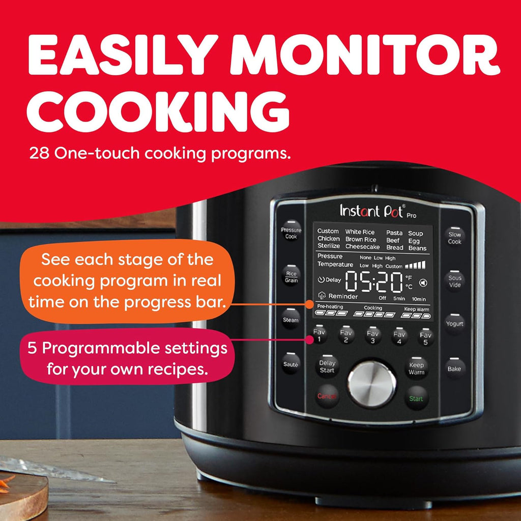 Pro (8 QT) 10-in-1 Pressure Cooker, Slow Cooker, Rice/Grain Cooker, Steamer, Sauté, Sous Vide, Yogurt Maker