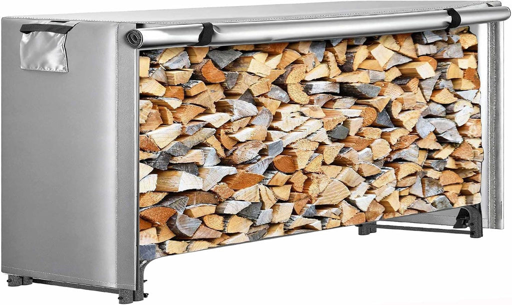 4/6/8/10/12ft Firewood Rack Cover 600D Oxford Fabric Heavy-Duty Waterproof Wood Rack Cover for Firewood, Weather