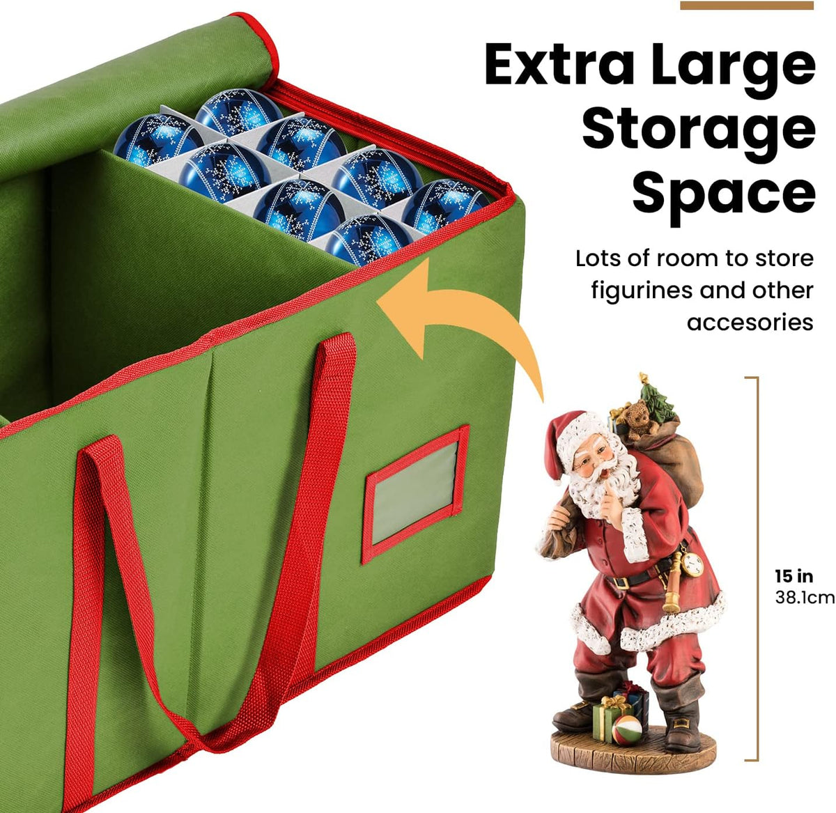 Premium Christmas Ornament Storage – Christmas Storage Container Perfect for Holiday Decorations and Ornament Storage