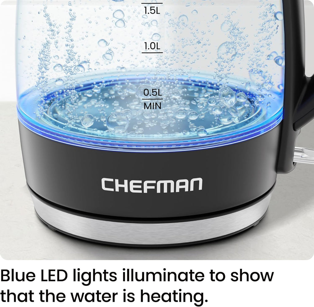 Electric Kettle, 1.8L 1500W, Hot Water Boiler, Removable Lid for Easy Cleaning, Auto Shut Off, Boil-Dry Protection