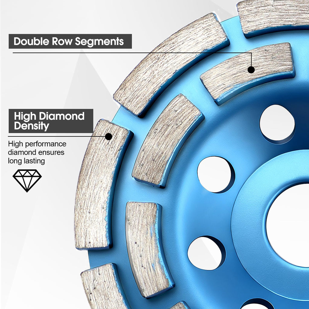 4 1/2" Concrete Grinding Wheel, Double Row Diamond Cup Wheel Angle Grinder