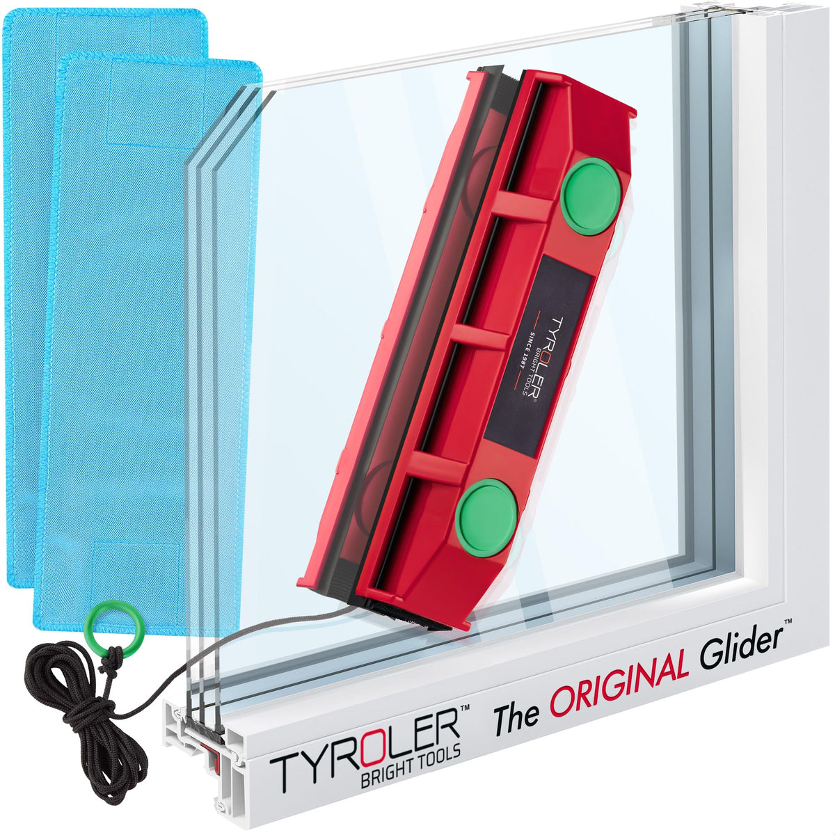 Tyroler Magnetic Window Cleaner Tool Fits Windows 0.8"-1.1" | The Glider D3