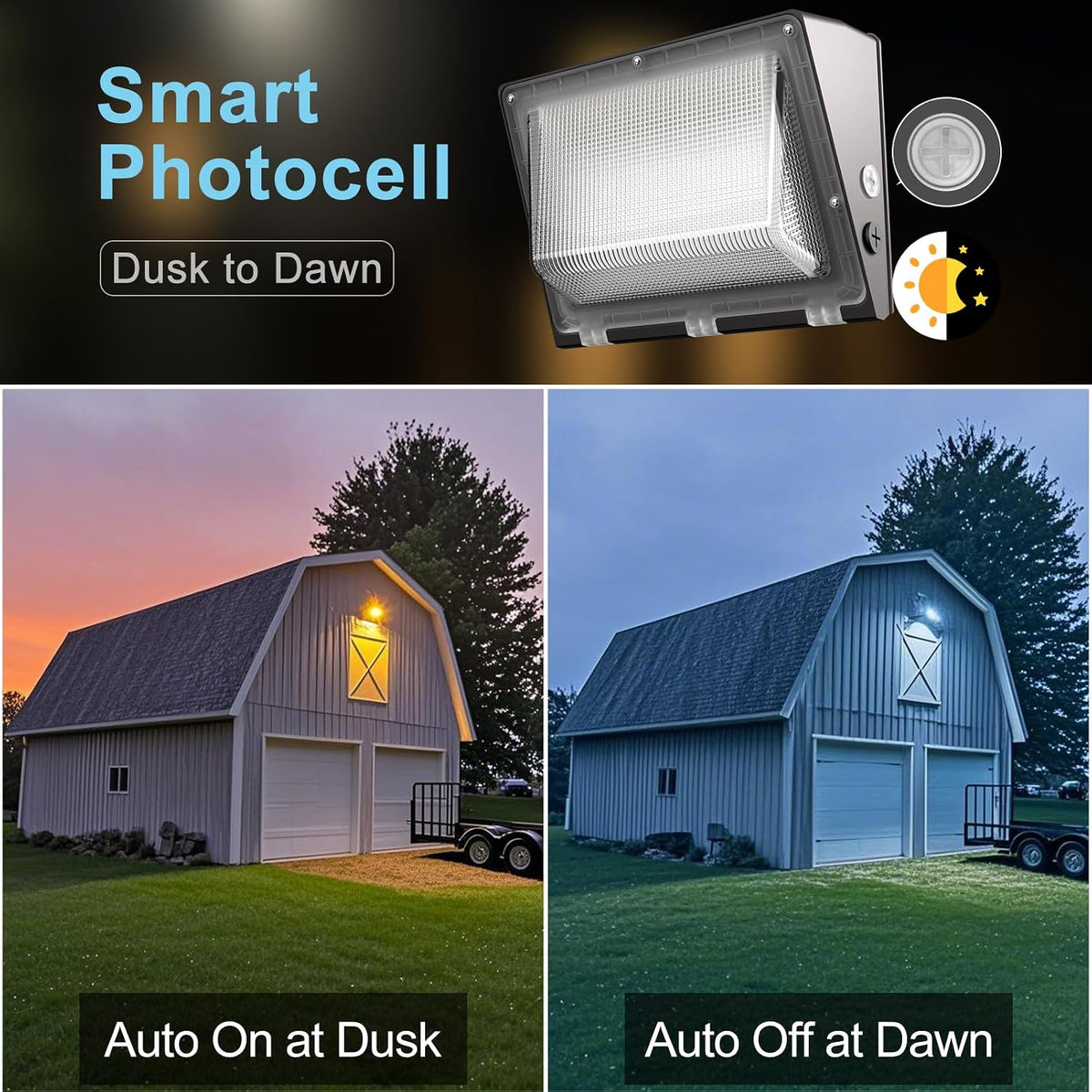 Lightdot Wall Pack LED Exterior Light, 4 Pack 150W Outside Lighting