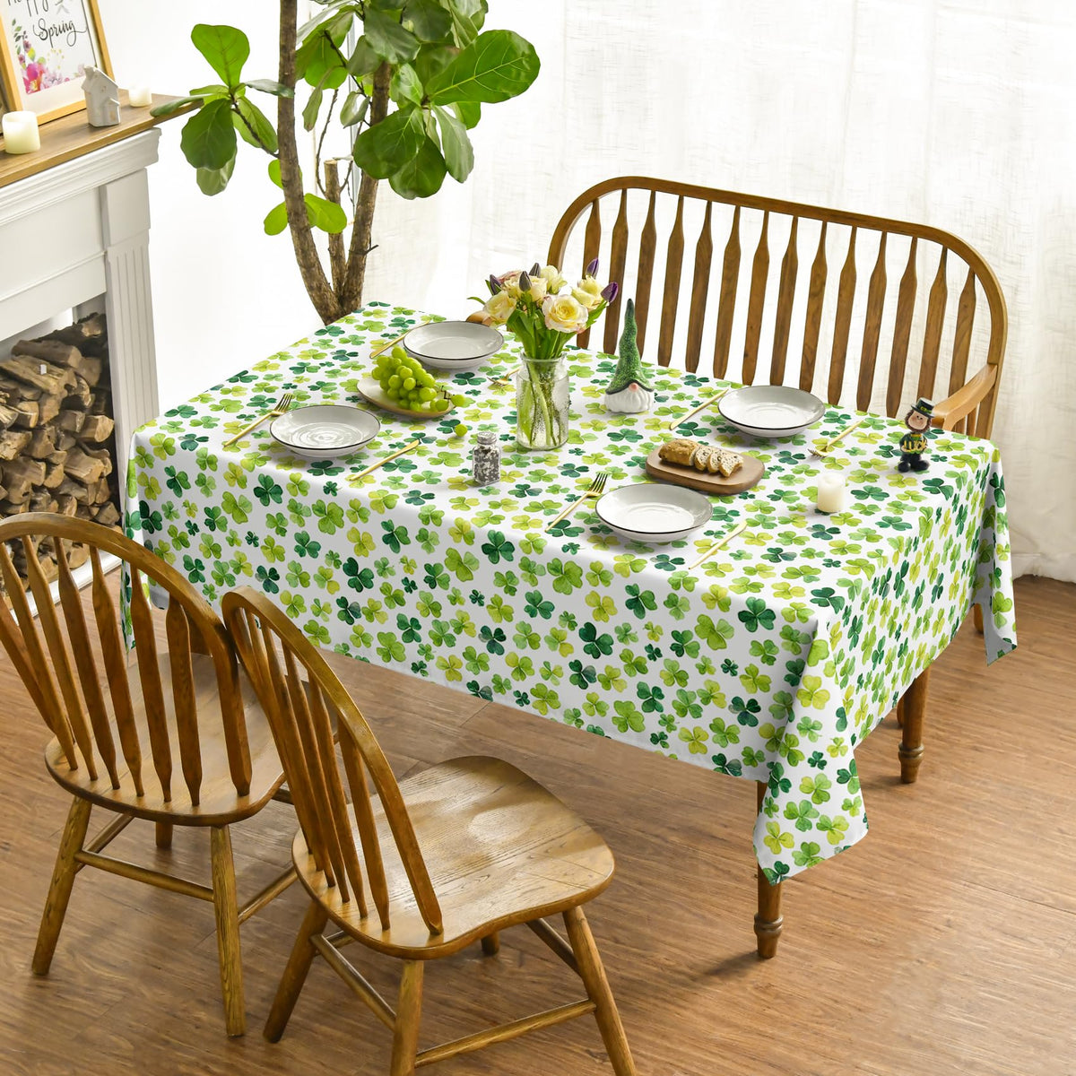 St. Patrick's Day Tablecloth 60 x 84 Inch Rectangular Cute Lucky