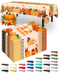 Fall Disposable Plastic Table Cloth 12 Pack Pumpkin Harvest