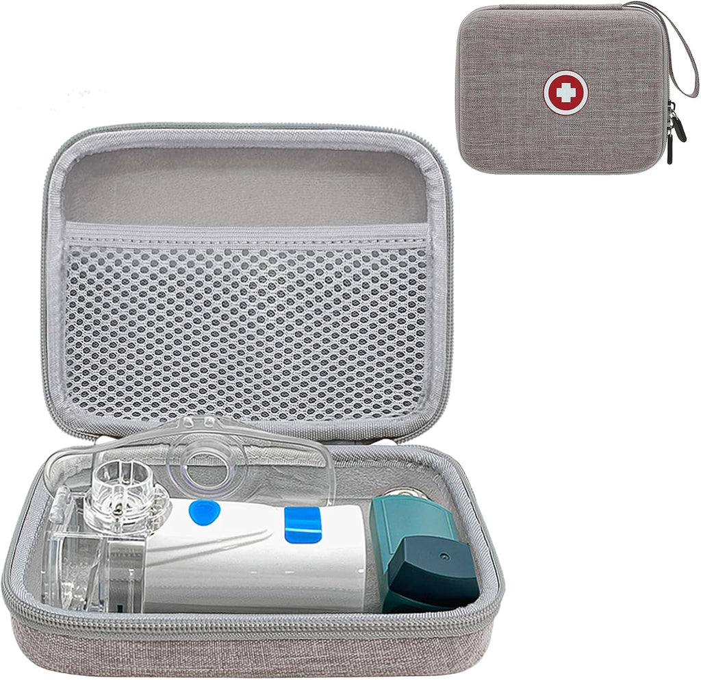 Klawdsky Carrying Case for Portable Nebulizer, Travel Medical Bag, Hard Emergency Medical Bag for Inhaler Spacer Case for Adults(Bag Only)