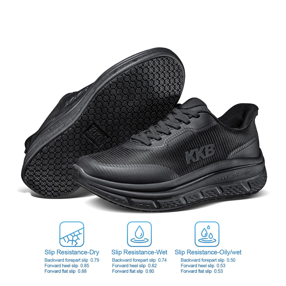 Men's Non Slip Work Shoes Slip Resistant Waterproof Easy Slip Sneakers for Kitchen Restaurant Chefs Nurses with Arch