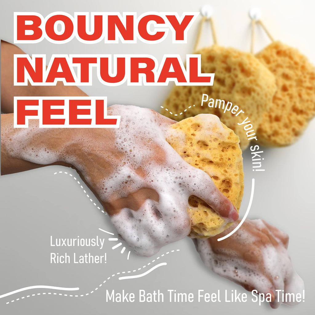 Bath Sponge, Foam Loofah, Shower Sponge for Body, Square, 3 Pack