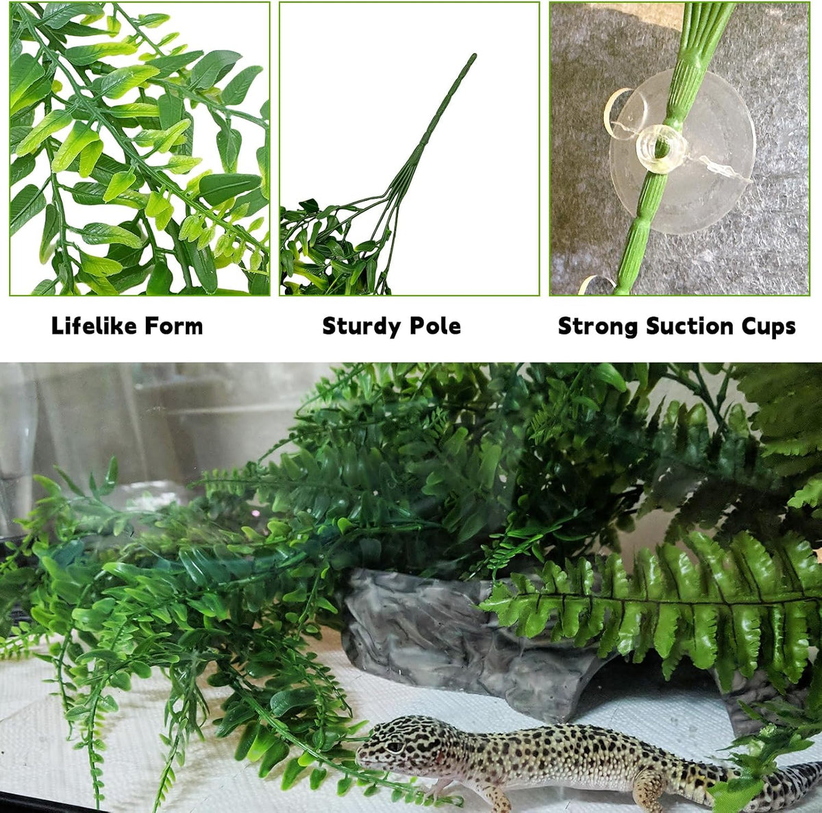 Reptile Plants,Flexible Rainforest Vines with Moss,Bearded Dragon Tank Accessories,Terrarium Hanging Plant Artificial