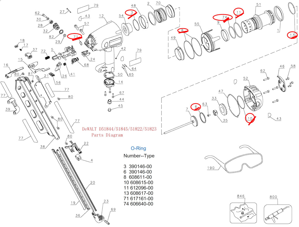 D15844 O-Ring Rebuild Kits and 647956-00 Tirgger Valve Assembly for D51844 D51845 D51822 641011-00 D51823 647620-00