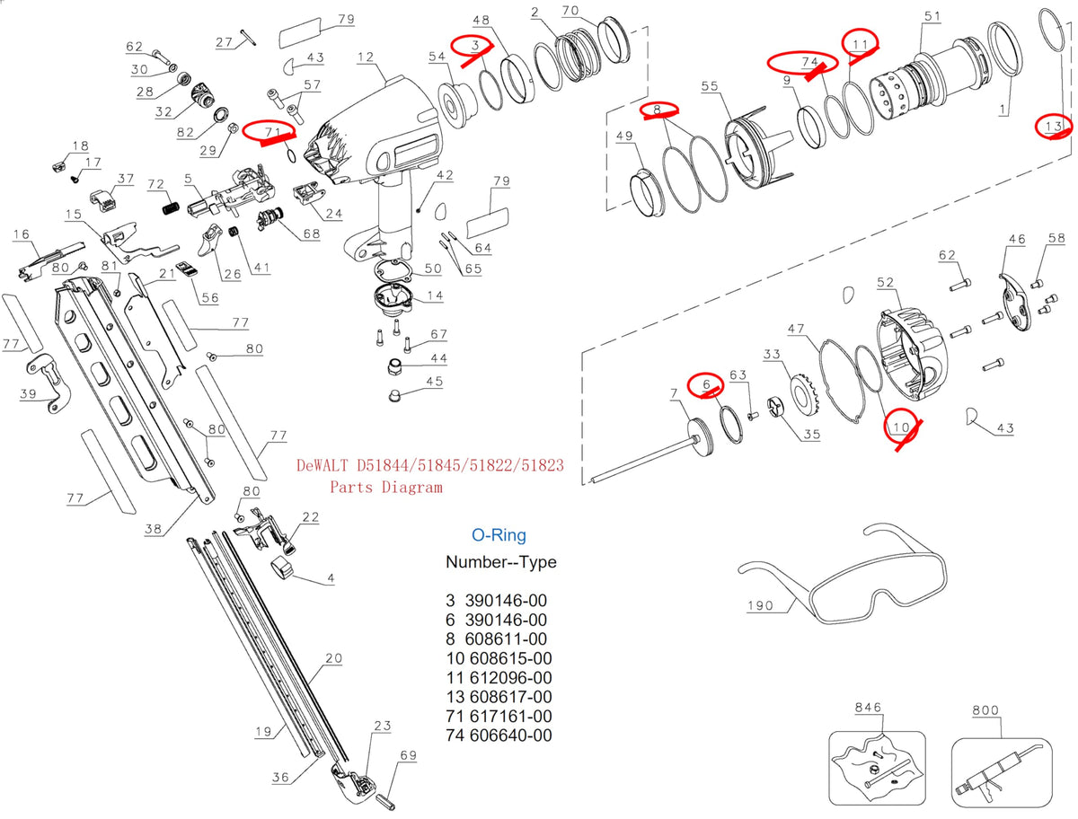 D15844 O-Ring Rebuild Kits and 647956-00 Tirgger Valve Assembly for D51844 D51845 D51822 641011-00 D51823 647620-00