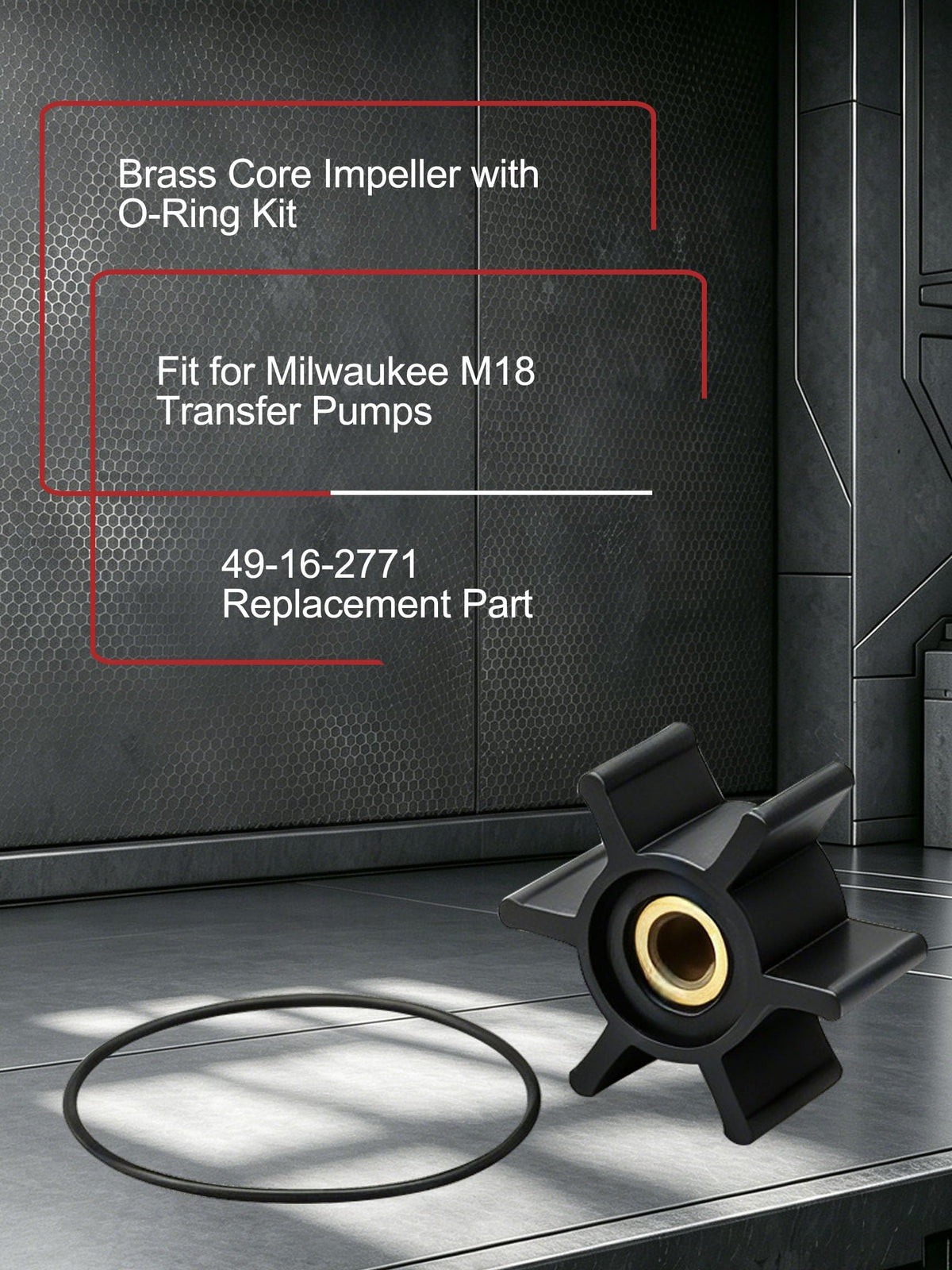 Brass Core Impeller with O-Ring Kit Fit for Milwaukee M18 Transfer Pumps