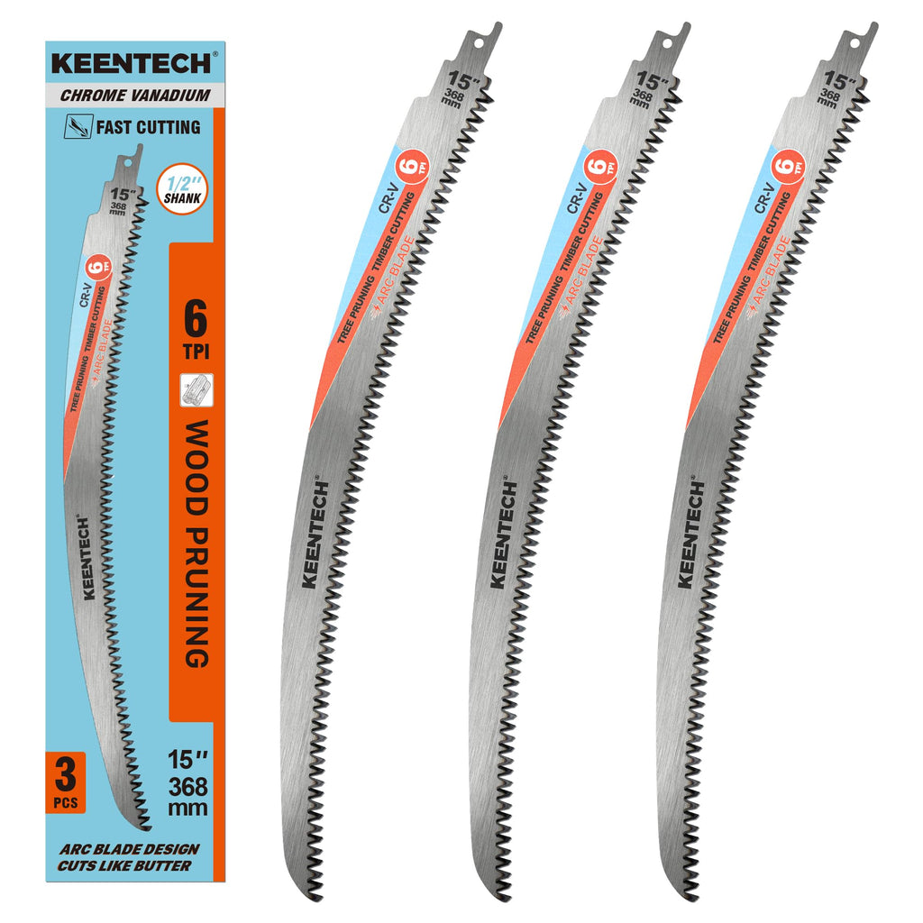 KEENTECH 15" Arc-Shaped Reciprocating Saw Blades, Fast Wood & Tree Pruning
