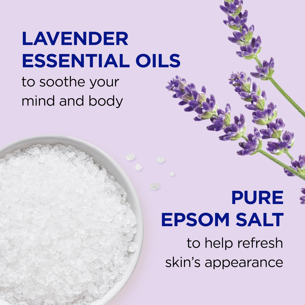 Foaming Bath with Pure Epsom Salt, Soothe & Sleep with Lavender, 34 fl oz (Pack of 4)