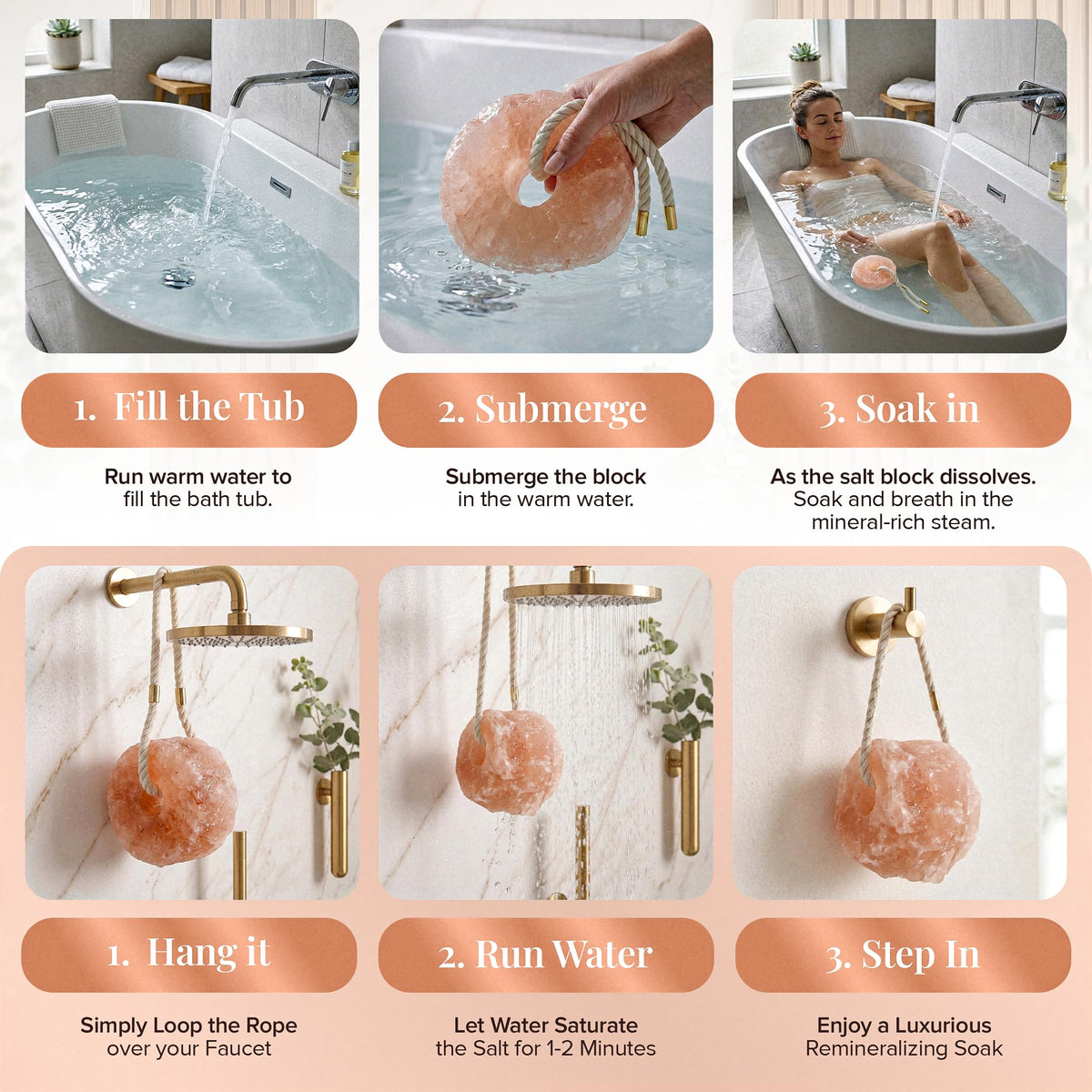 Himalayan Pink Salt Rock for Shower & Bath – Salt Buddy 4 lb Hanging Mineral Stone for Spa-Inspired Relaxation