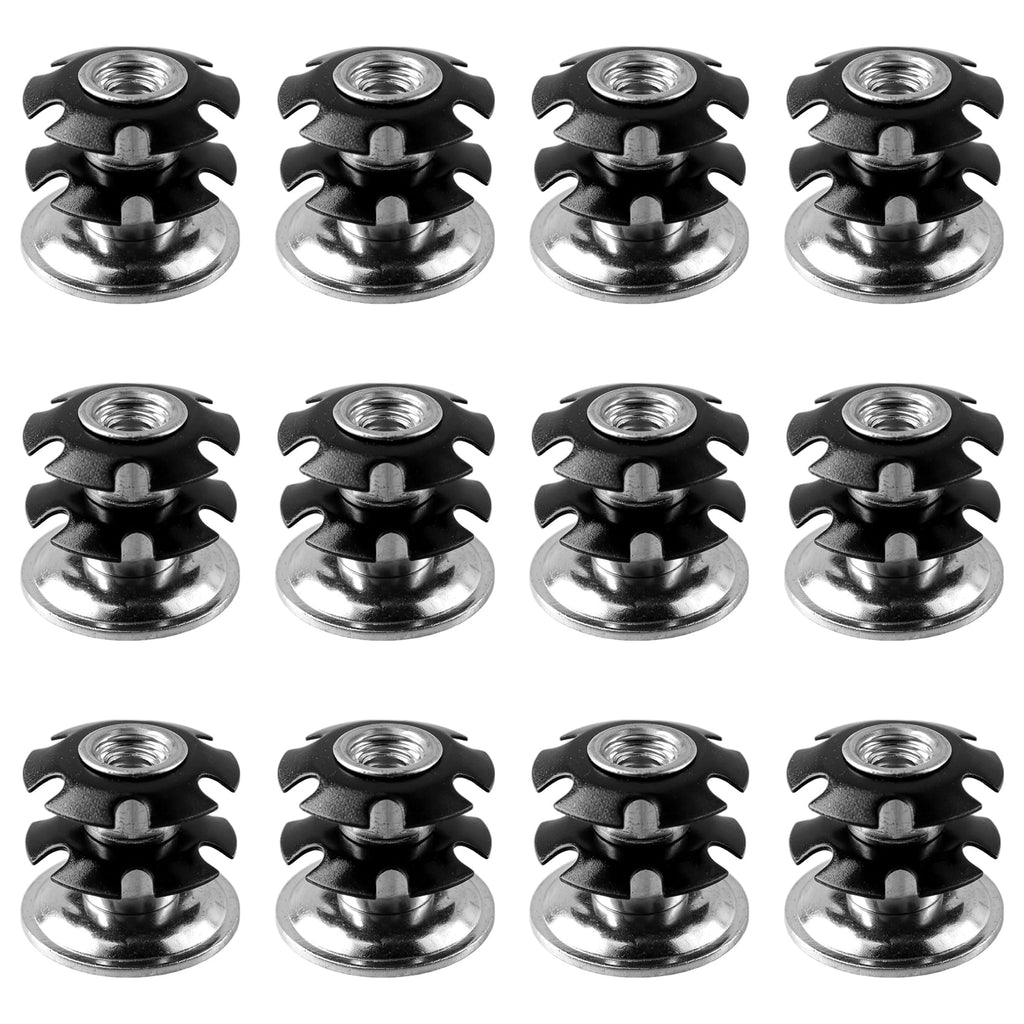12pcs 1/4-20 Threads Metal Threaded Star Type Inserts for 1" OD Tubing