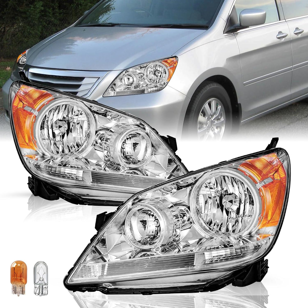 TUSDAR Headlights Fit for 2005-2010 Honda Odyssey Pair