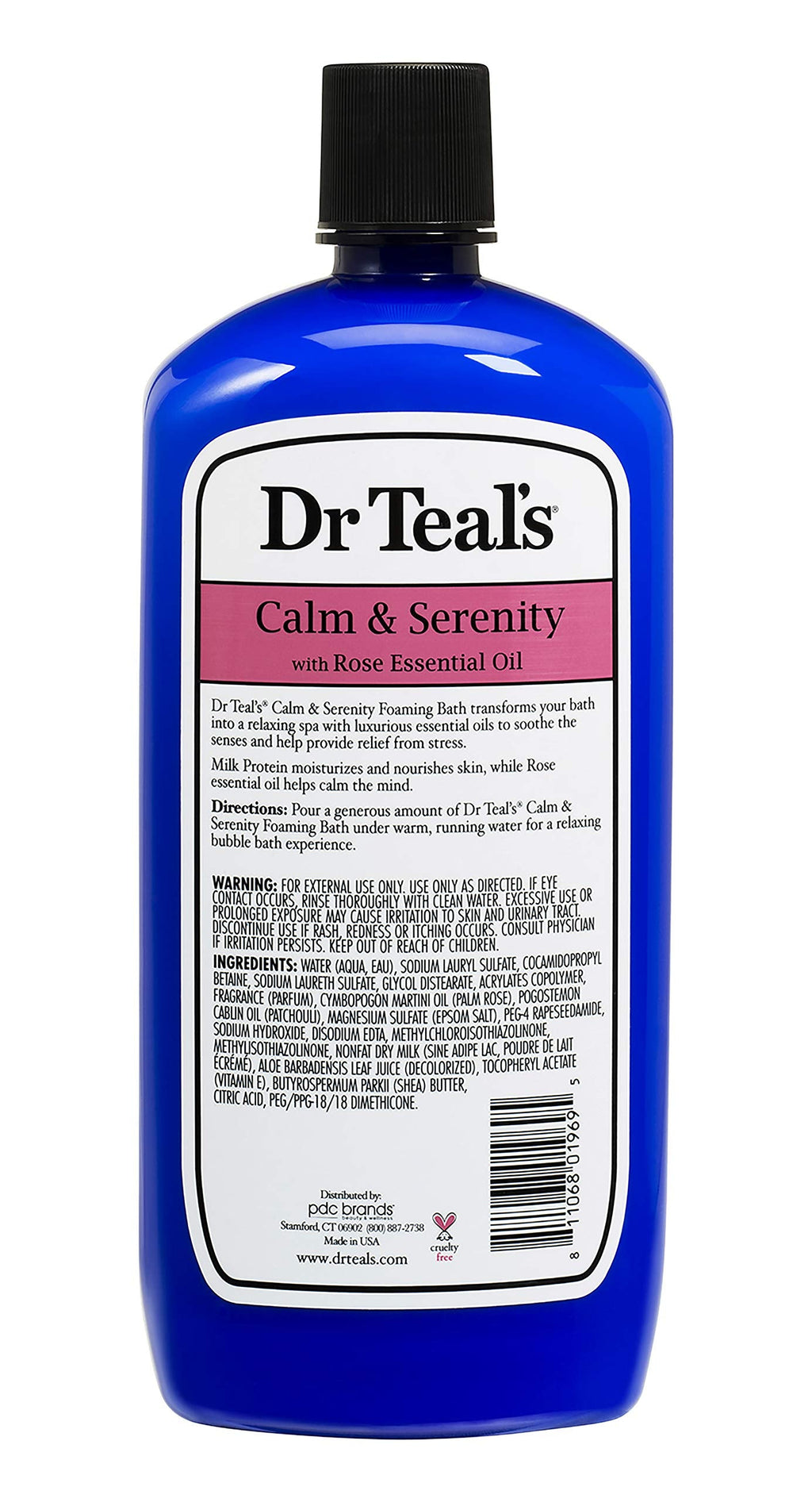 Dr. Teal's Calm & Serenity Pure Epsom Salt Foaming Bath Gift Set (3 Pack, 34 oz ea.) - Rose Essential Oils & Milk