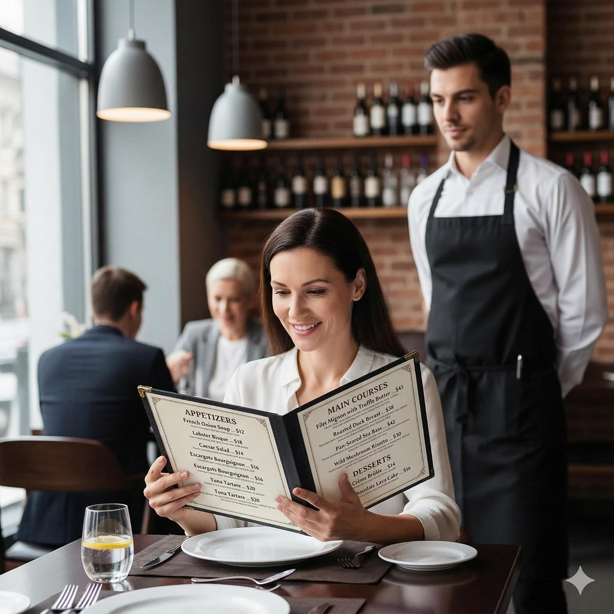 Menu Covers 8.5 x 11 Inch – 3 Pages 6 Views Restaurant Menu Covers, Durable Plastic Menu Booklet for Daily Restaurant