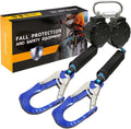 6FT Twin Leg Self Retracting Lifeline Fall Protection Retractable Lanyard | Lightweight Webbing, Shock Absorbing