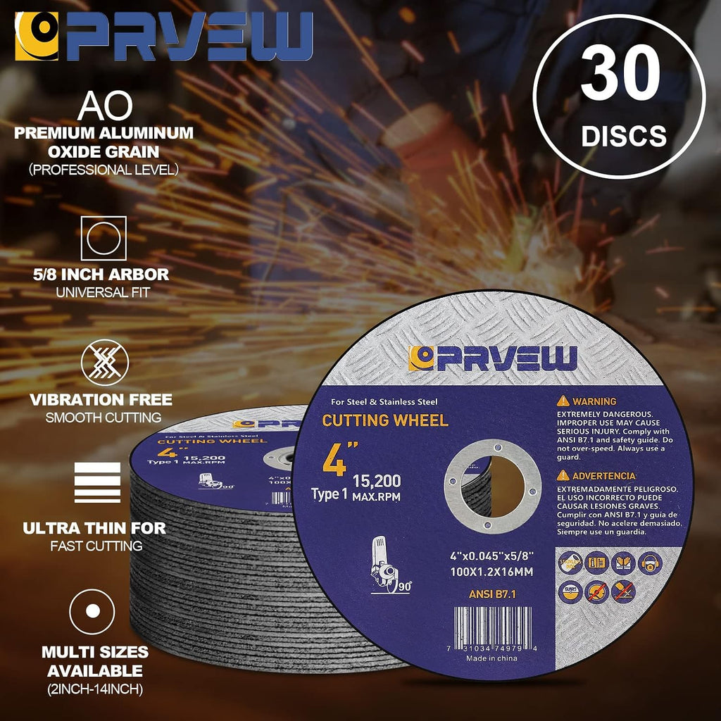 30-Pack 4 Inch Cut Off Wheels, 4"x0.045"x5/8" Cutting Disc