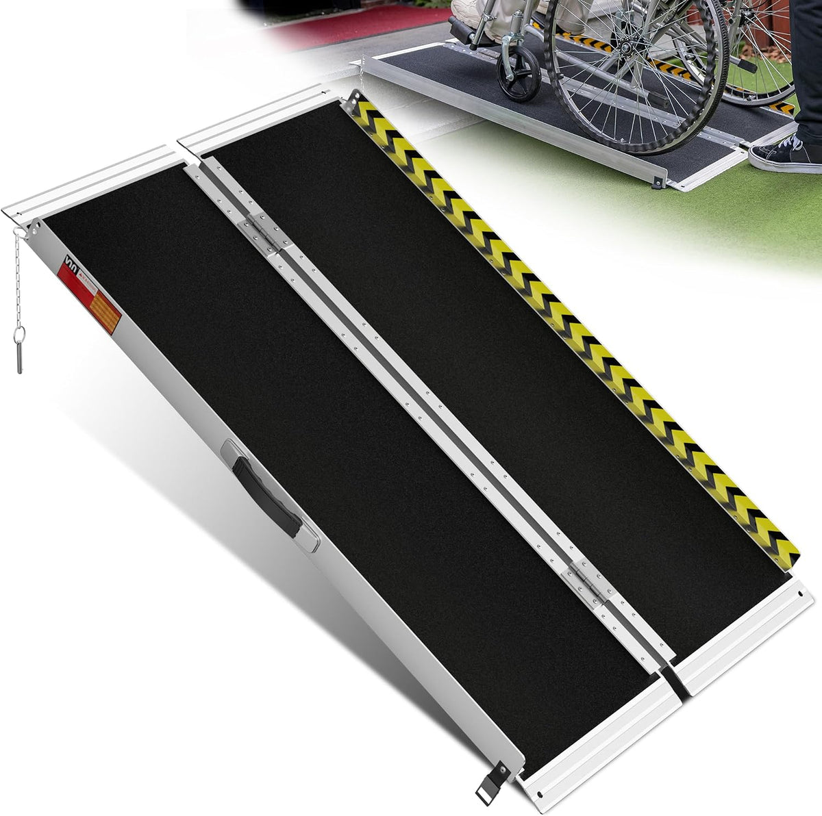 Portable Wheelchair Ramp 4FT, Non-Slip Ramps for Wheelchairs for Home