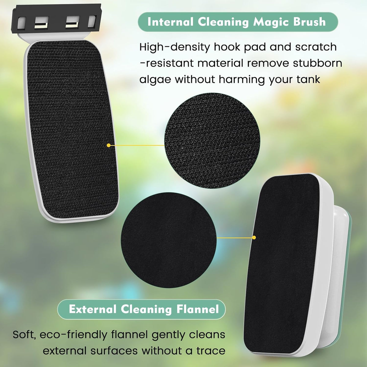 Magnetic Aquarium Glass Cleaner,Dual Blade Algae Scraper for Fish Tank