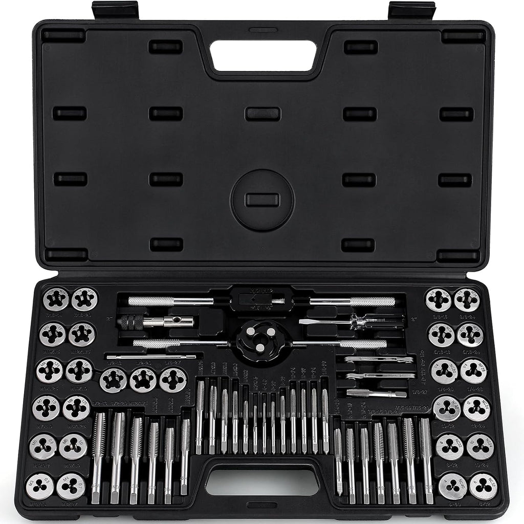 WINNER 60-Piece Premium Tap and Die Set with Both SAE and Metric Sizes, Master Threading Tool Kit for Mechanics, Auto, Machinery and Craftsman, Metric and Standard, Internal and External Threads
