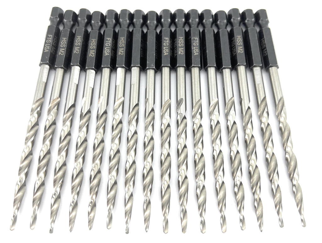TG USA 16Pc #10 (3/16") Replacement Countersink Drill Bit Set Tapered Bits