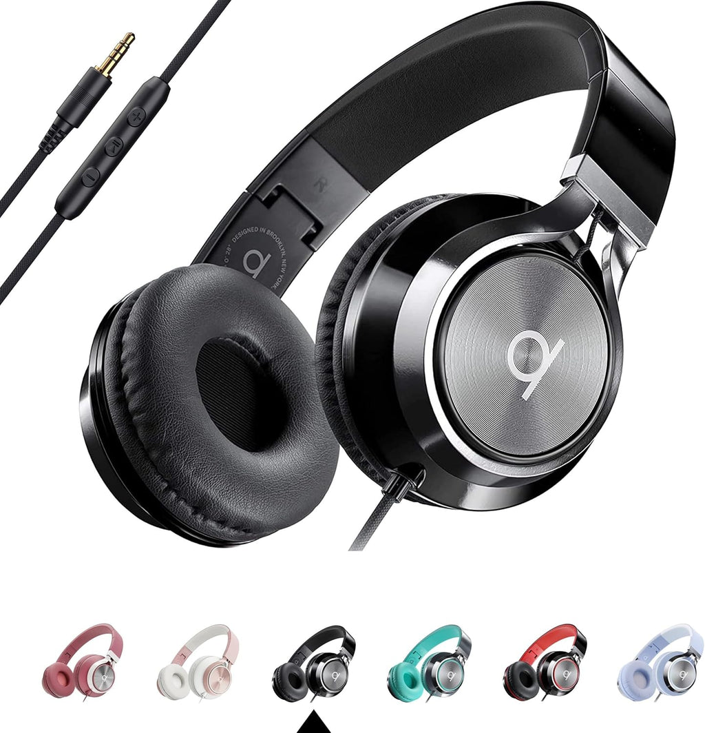 CL750 Wired Headphones with Mic — Noise Isolating On-Ear Headphones for Computer and Laptop Wired, Plug in Corded
