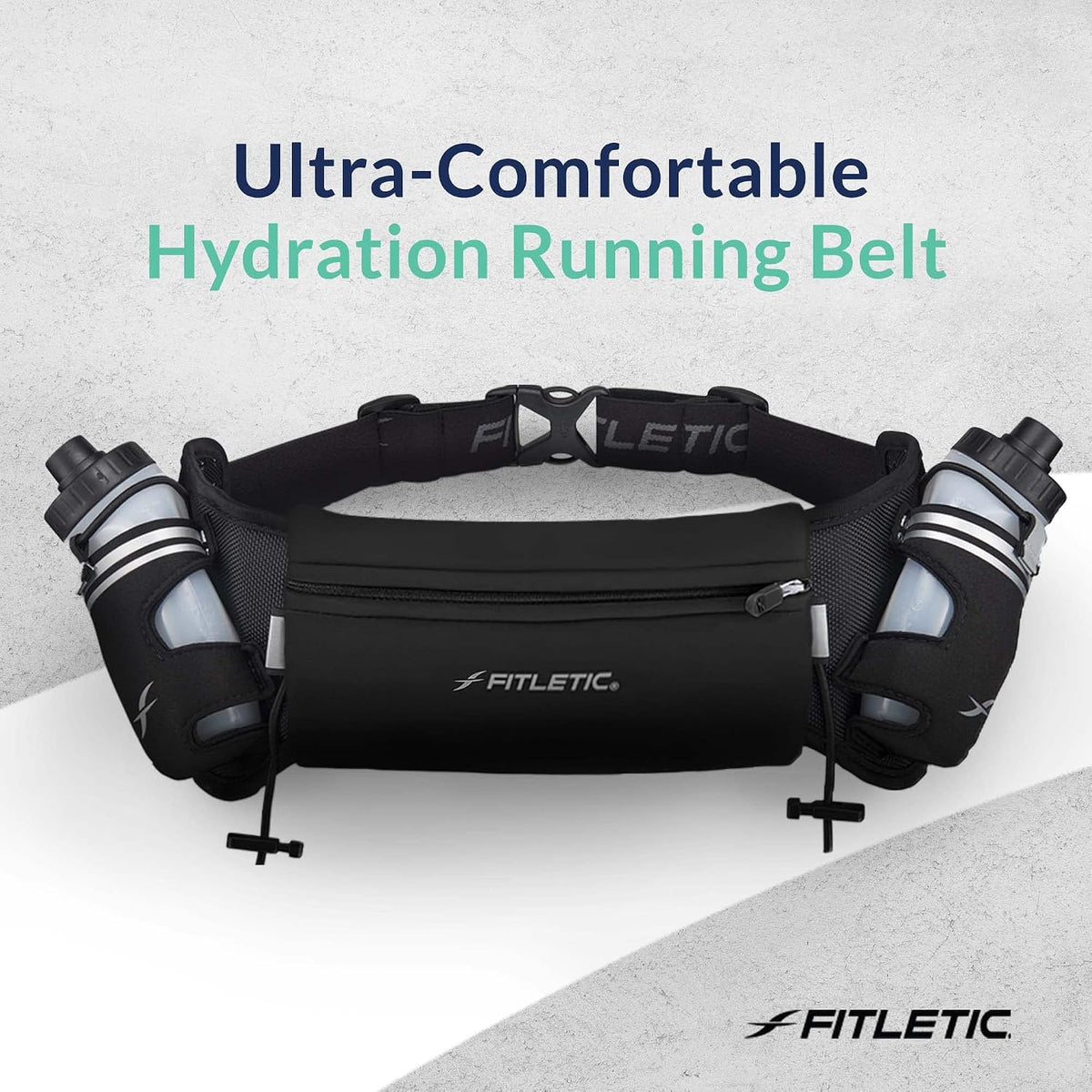 Hydration Running Belt with Water Bottles for Men & Women – 2 Quick Flow 8oz Running Water Bottles, Patented Bounce