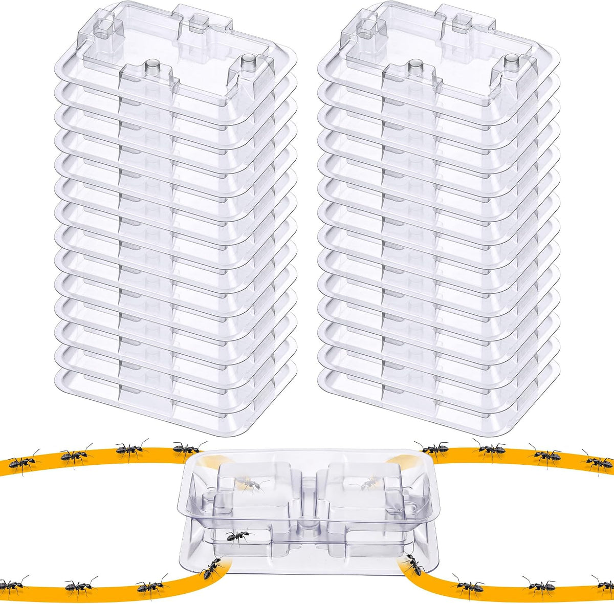 Ant Bait Stations Reusable (Bait NOT Included), Multi Surface Ant Killer Trap for Home Control for Indoor and Outdoor