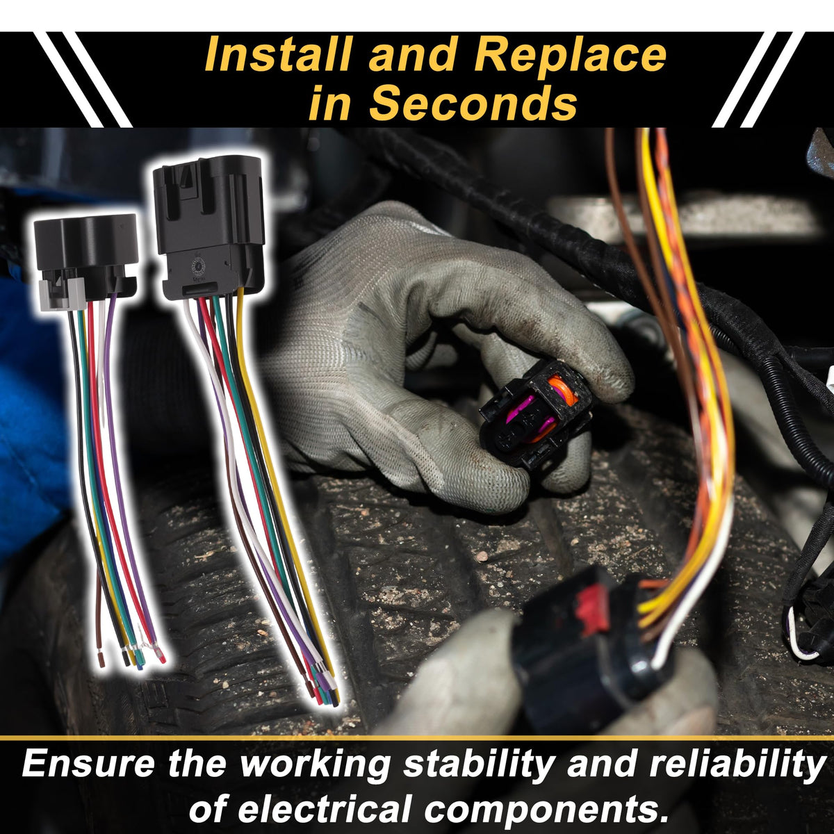 PARSLUCK Headlight Connector Plug for Cadillac Escalade 2007-2014 84086145