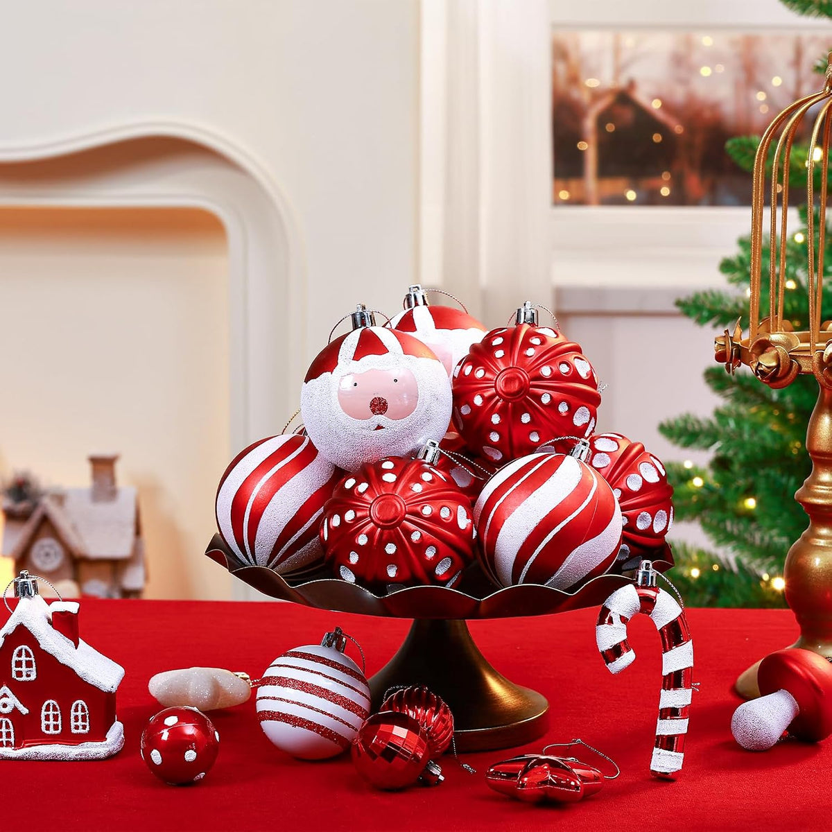 80ct Christmas Balls Ornaments Set, Shatterproof Plastic Colorful Xmas Decorative, Baubles for Tree Decorations with