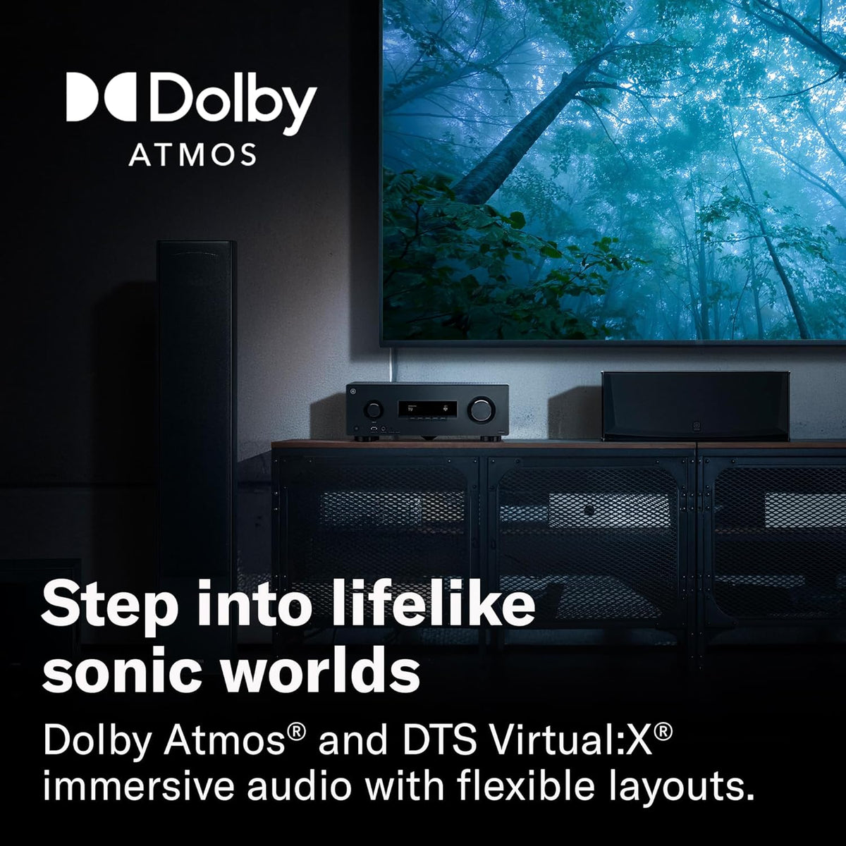 RX300A 5.2-Channel Home Theater AV Receiver with Dolby Atmos, 4K120/8K HDMI and Bluetooth Multipoint (Black)