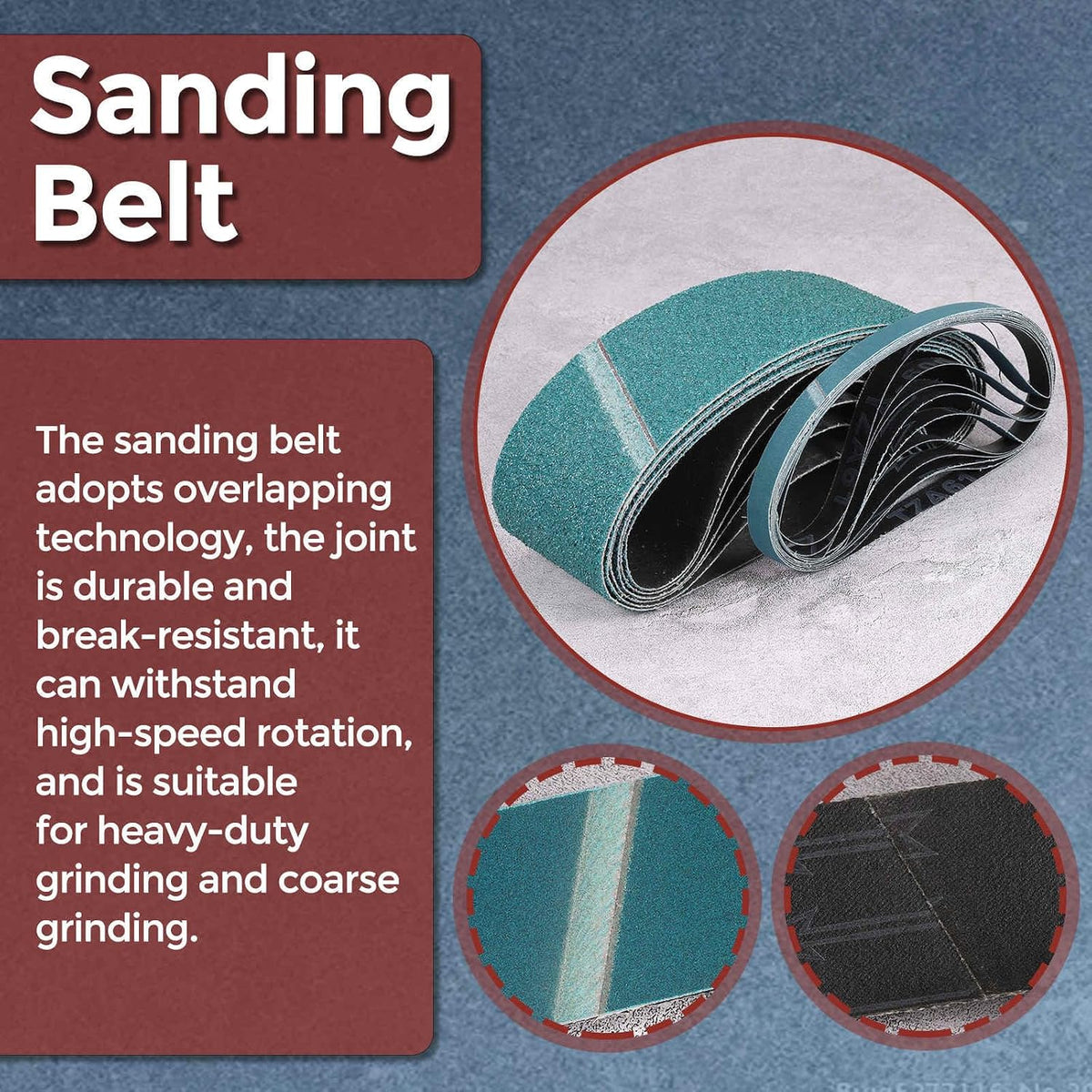6 Pcs Sanding Belts 2 x 48 Inch 40 Grit Zirconia