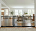 85.8-105" Extra-Wide Adjustable Hardware/Pressure-Mounted Pet & Child Safety Gate with Dual-Lock Walk-Through Swing Door for Stairs, Hallways & Wide Doorways