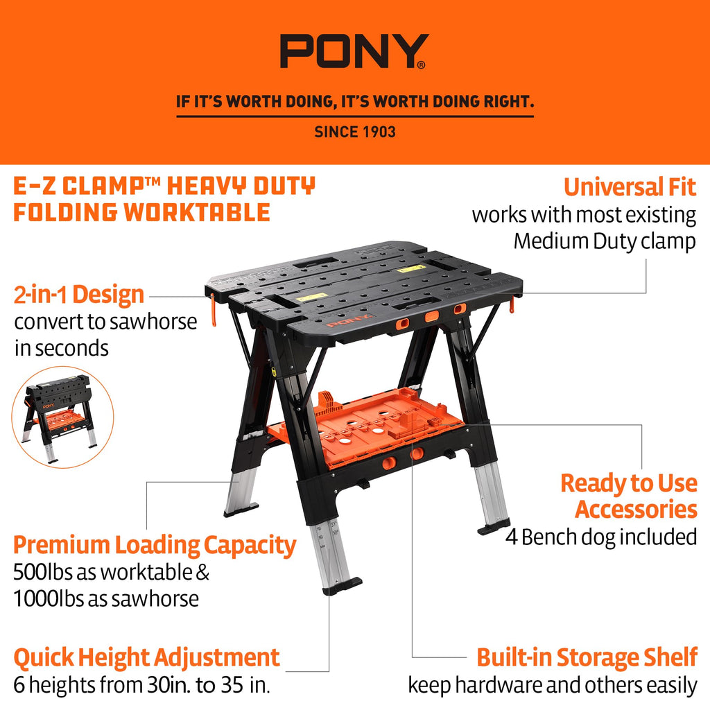 Portable Folding Work Table, Workbench & Sawhorse